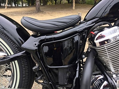 STEED400 スティード400 VLS ブラック メッキ サイドカバー 艶黒
